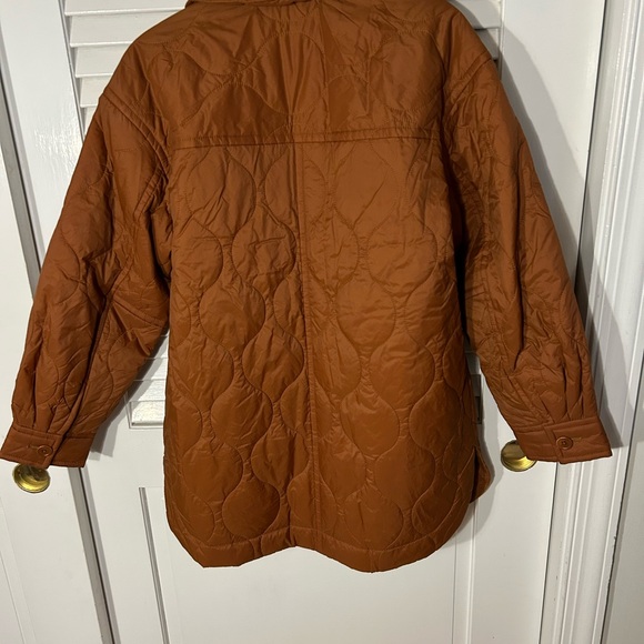 Madewell Women’s Air Puff Quilted Shacket Warm Coffee Rust Orange XS - Picture 2 of 7